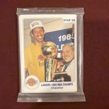 1985-86 Star LAKERS CHAMPS Factory Sealed 18 Card Bag Magic, Bird, Kareem, more picture