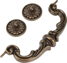 4Pcs Vintage Drop Bail Pull Handles- 6 Inch Hole Center Antique Bronze Cabinet picture