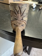 RARE - Antique Folk Art Carved Long Nose  Pipe Very unique picture
