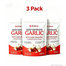 3Pack Resilia Odorless Aged Garlic Extract 600mg 60 Softgels New Sealed picture