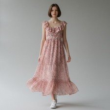 Anthropologie Free the Roses Noa Floral Maxi Dress Romantic Cottagecore Size M picture