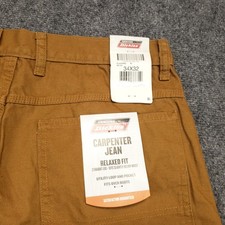 Dickies Carpenter Jean Work Pants Men's 34 X 32 Relaxed Brown Cotton Canvas NEW picture