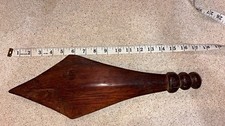 Hand-Carved Wood Spear-Style Sculpture tribal, Dark Brown, 18 in picture
