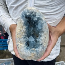 4.8lb Natural blue celestite Crystal Cave quartz cluster rough specimen healing picture