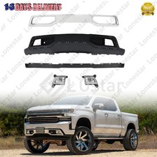 Front Lower Valance & Chrome Skid Plate For 2019-2022 19-22 Chevy Silverado 1500 picture