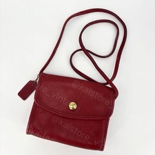 Vintage COACH Chrystie Shoulder Bag Red Leather 9892 Authentic From Japan picture