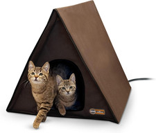 Outdoor Multi-Kitty A-Frame Heated Chocolate 35 X 20.5 X 20 Inches picture