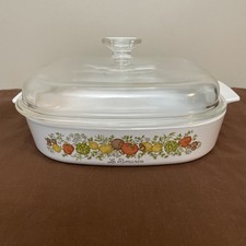 CorningWare Spice of Life A-10-B Casserole Dish 2.5 Qt With Pyrex A-12-C Lid picture