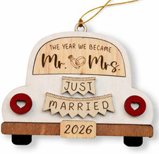 Wedding Gifts for Couple – Mr and Mrs Gift 2026 – Just Married Ornament – Bridal picture