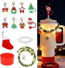 12pc Christmas Stanley Cup Accessories Set for 40/30oz Tumbler Lighted Garland picture
