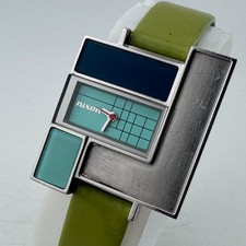 Nixon The Loft Quartz Watch Women Silver Steel Asymmetrical Leather New Battery picture