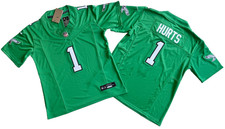 ​​Tariffs​ Free YOUTH'S Eagles #1 Jalen Hurts FUSE Throwback Kelly Green Jersey picture