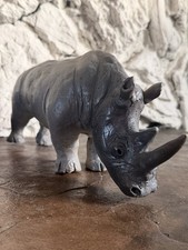 Handmade Japanese artist‘s rhinoceros ceramic figurine picture