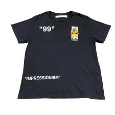 Off-White Impressionism 99 T-Shirt Mens L Black Graphic Tee Virgil Abloh picture