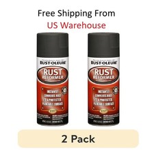 Automotive Flat Black Finish Rust Converter Rust Reformer Spray Coat 10oz 2PACK picture