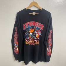 Vintage Flame Sturgis Black Hills Rally 2007 Delta Pro Weight  Long Sleeve T picture