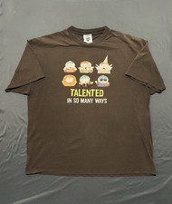 Vintage South Park Shirt Mens XL Brown Comedy Central Cartman Talented Thrashed picture