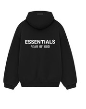 Fear of God Essentials Fleece Hoodie 2024 Black Authentic Size S-L 192HO246250F picture