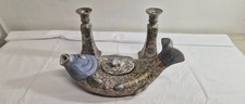 Antique late Qing Dynasty Koy tureen and 2 candle sticks by Wu Zheng Dai Qiu picture