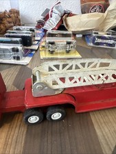 Vintage 1970's Tonka  Mini Red Fire Truck  Pressed Steel Toy picture