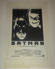 🔥 RARE 1989 BATMAN MOVIE PORTLAND VENUE RERUN POSTER - MONOCHROME CONCEPT... picture