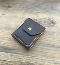 Handmade Leather Cash Wallet for Men, Slim Front Pocket Card Holder, Minimalist picture