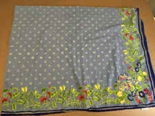 Williams-Sonoma Vintage Provence French Country Blue Floral Tablecloth 70x108 picture