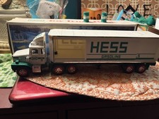VTG 1987 Hess Gasoline Truck Bank with 2 Barrels - Collectible Toy Original Box picture
