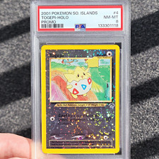 2001 Pokémon Southern Islands Togepi #4/18, English Reverse Holo, PSA 8 SWIRLS picture