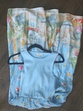 NEW Moon River Size S Sleeveless Midi Dress Coastal Print Blue Knit Bodice picture