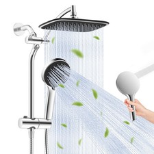 Dual Shower Head High Pressure Rain Shower Head Combo with Extension Arm 2.5 GPM picture