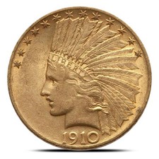 Pre-33 $10 Indian Gold Eagle Coin (VF) Random Year picture
