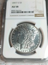 1897 S Morgan Dollar AU 58 picture