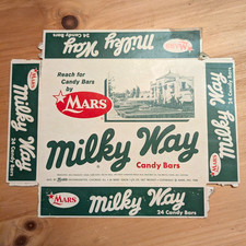 1958 Vintage Mars Milky Way 24 Candy Bars Box Top Display Panel Original picture