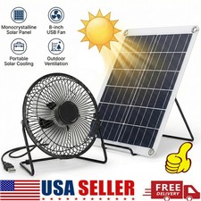 Portable Solar Powered Fan Exhaust Roof Attic Camping Fan w/ 22W Solar Panel US picture