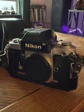 Nikon F2 35mm SLR Film Camera black and silver body with DP1 finder READ picture