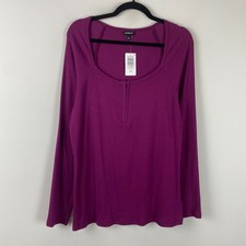 Torrid Super Soft Rib Scoop Neck Hook and Eye Long Sleeve Top 1X Purple picture