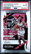 2015-16 PANINI EXCALIBUR KNIGHTS OF THE ROUND Scottie Pippen #25 SSP PSA 8 picture