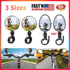 2x Bike Mirror 360° Rotatable Handlebar Mirror Bicycle Rear View Glass Mirror US picture