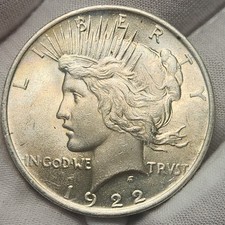 1922 P Peace Silver Dollar Toned $1 US Coin Choice AU Almost Uncirculated P22Db4 picture
