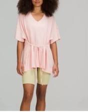 Lululemon Size 6 Pink Side Tie V Neck Tee Top NWT picture