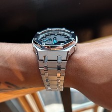 New Custom GShock GA2100 Casioak Stainless Steel Bracelet Gift - Silver mod picture