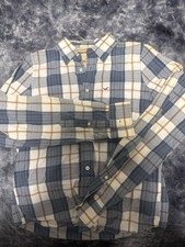 Hollister Mens XL Plaid Button Up Shirt Blue Green White Pockets Embroidered picture