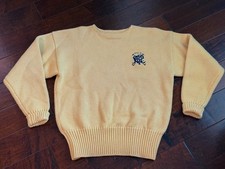 Vintage 1988 Polo Ralph Lauren RLPC Crest Wool Sweater - Yellow L Made Hong Kong picture