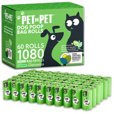 Pet N Pet 1080 Count Green Poop Bags for Dogs, 41% Plant-Based picture