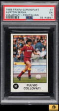 1988 Panini Supersport Italian Fulvio Collovati & Ayrton Senna #7 PSA 5 EX picture