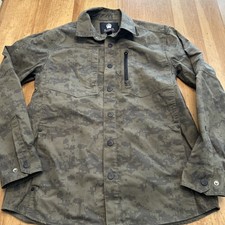 Dulth Alaskan Hardgear Stone Run Overshirt Shirt Jacket Mens Med Green Camo Snap picture