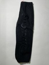 Supreme Satin Applique Sweatpants Black Logo Size Men’s Medium picture