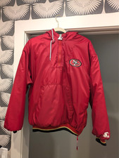 🔥Vintage San Francisco 49ers Starter 1/4 Zip Puffer Pullover Jacket Medium 90’s picture