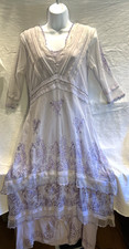 Nataya Age of Love Collection Titanic Tea Party Dress Purple Tiered Lace SMALL picture
